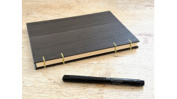 Carnet de notes format A5 - Reliure copte - Bois foncé