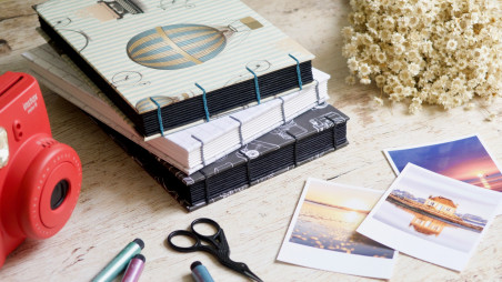 Album photos A5 format paysage fait main sur mesure avec 80 pages