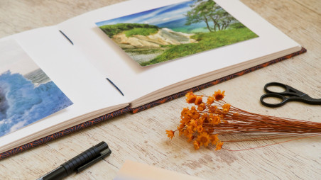 Album photos A5 personnalisable - reliure copte - 80 pages