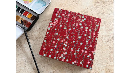 Carnet d’aquarelle carré – couverture en papier japonais | L’atelier Reliure