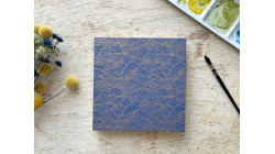 Carnet aquarelle carré Découverte 5 papiers couverture en papier japonais bleu nuit