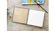 Carnet aquarelle Découverte 5 papiers carré - Testez les marques - Couverture en papier japonais bleu nuit | L'atelier Reliure