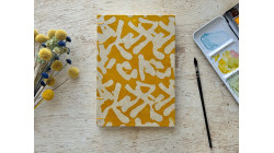 Carnet d'aquarelle A5 portrait Papier Fabriano Artistico couverture en papier lokta Mikado jaune