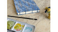 Carnet d’aquarelle A5 paysage – Arches grain fin - Japonais bleu pervenche  | L'atelier Reliure
