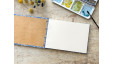 Carnet d’aquarelle A5 paysage – Arches grain fin - Japonais bleu pervenche  | L'atelier Reliure