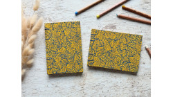 Carnet de croquis A6 paysage ou portrait reliure copte fait main Feuillage jaune