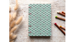 Carnet de croquis A6 portrait reliure copte fait main Chrysanthèmes de mer