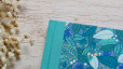 Carnet de notes à lignes - Feuilles baies fruits bleu vert